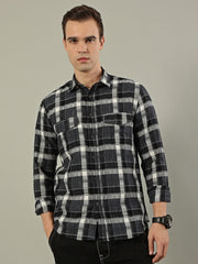 Classic Check Cotton Shirt – Black & Grey