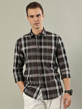 Classic Check Cotton Shirt – Brown & Black
