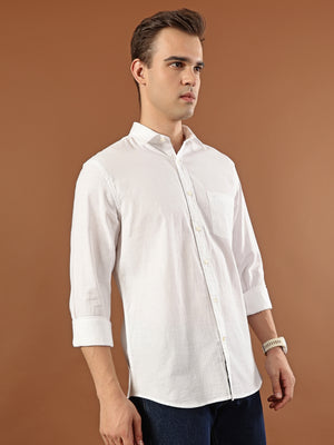 Solid Cotton Shirt – Classic White