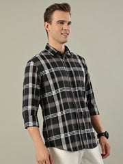Modern Check Cotton Shirt – Black & White