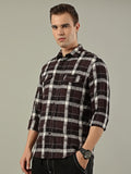 Classic Check Cotton Shirt – Brown & White