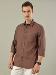 Solid Cotton Shirt – Earth Brown