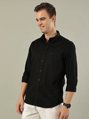 Striped Cotton Shirt – Classic Black