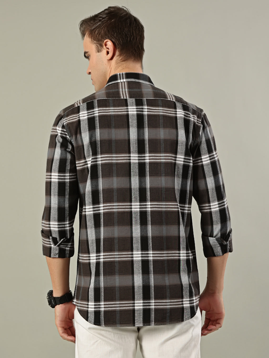 Classic Check Cotton Shirt – Brown & Black