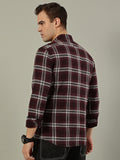 Urban Check Flannel Shirt – Maroon & White