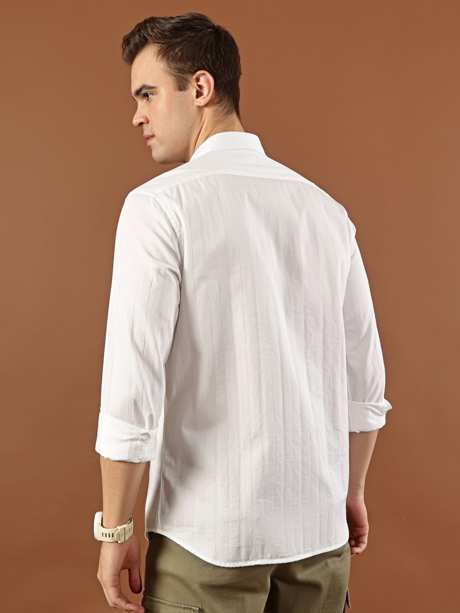 Striped Cotton Shirt – Classic White