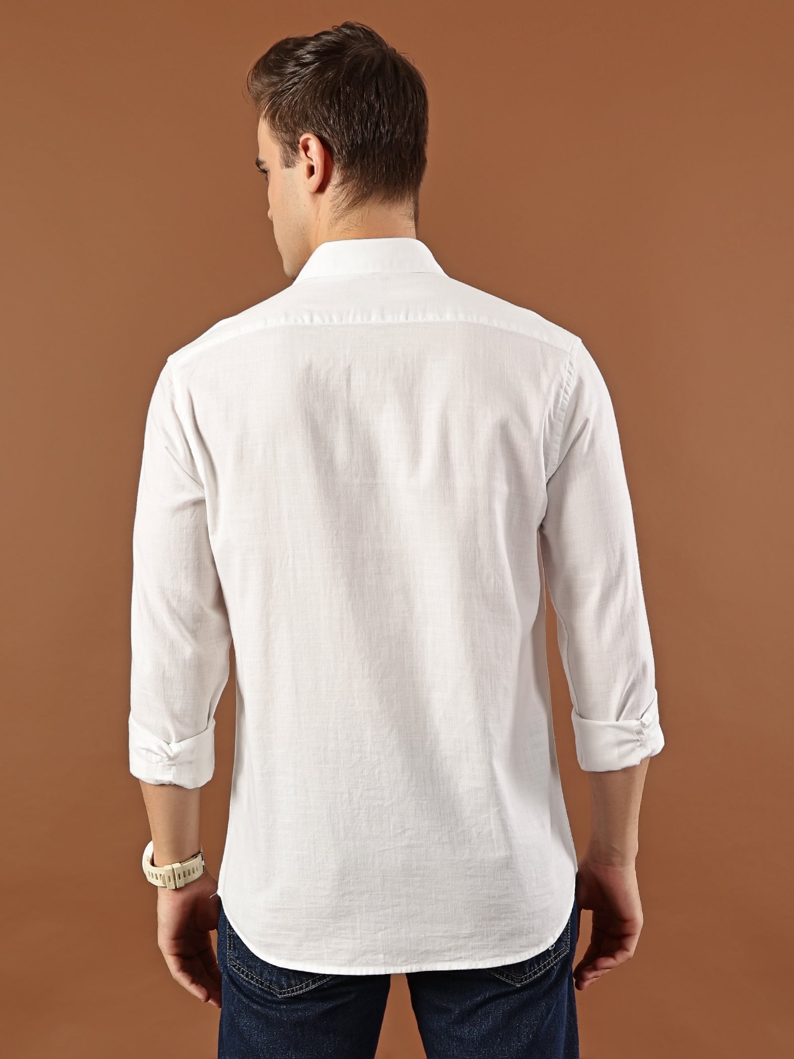 Solid Cotton Shirt – Classic White