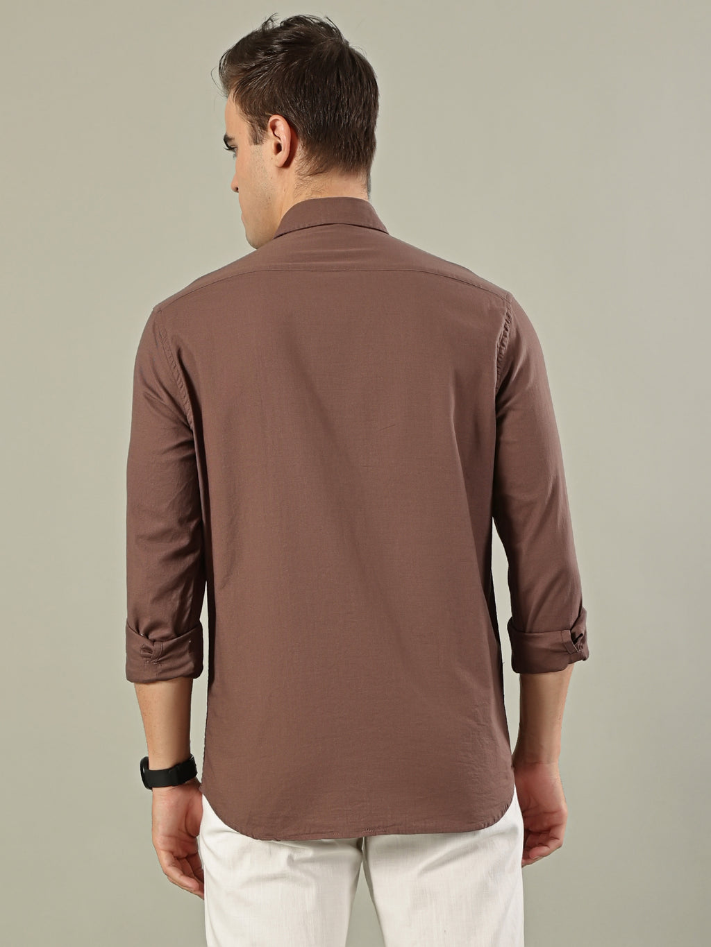 Solid Cotton Shirt – Earth Brown