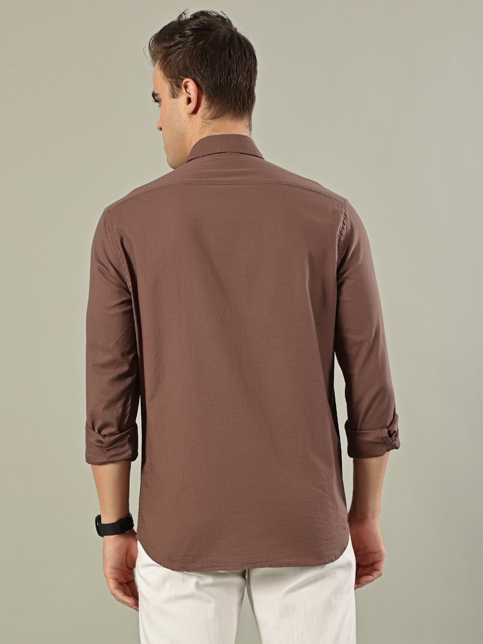 Solid Cotton Shirt – Earth Brown