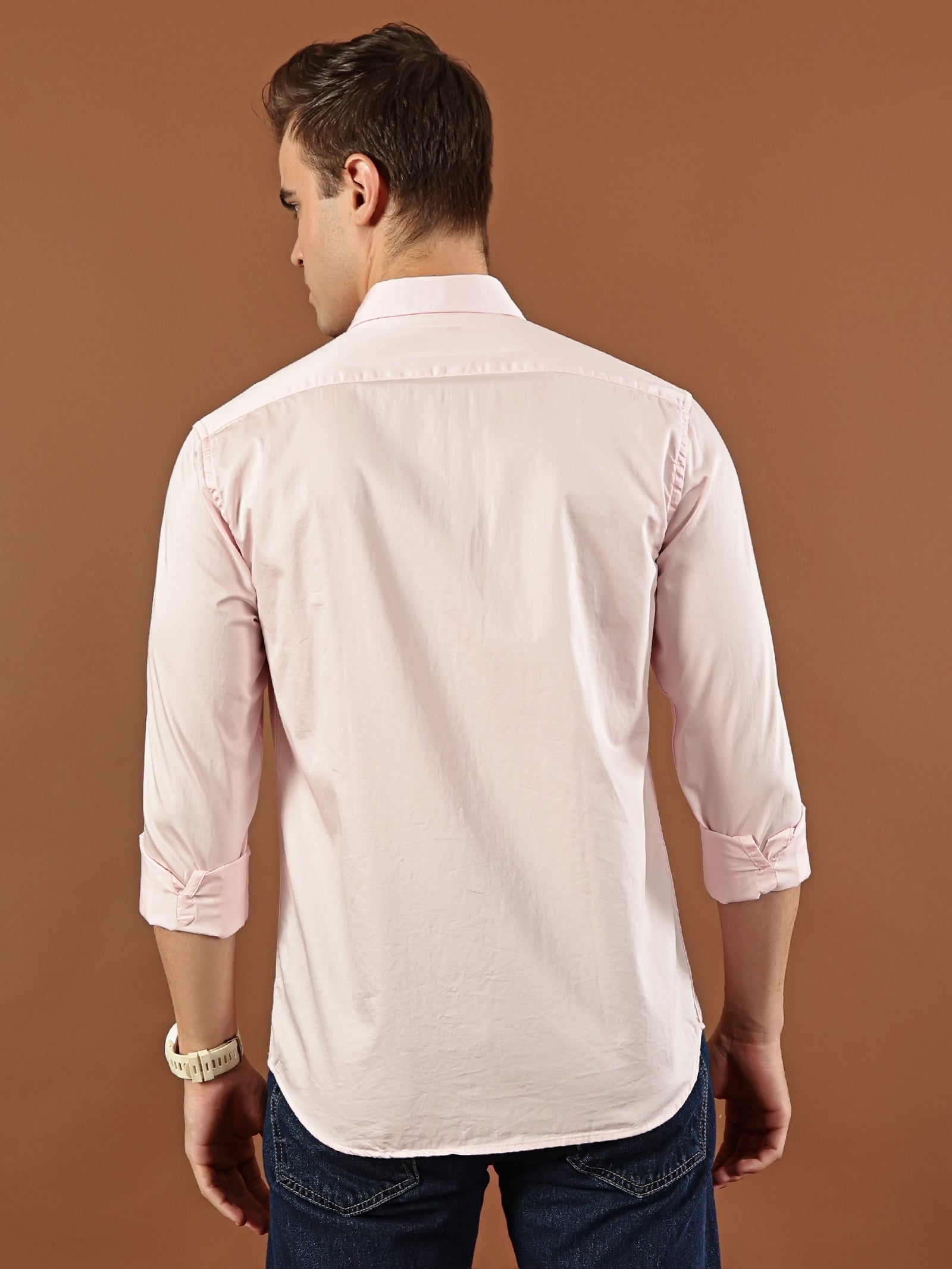 Solid Cotton Shirt – Soft Pink