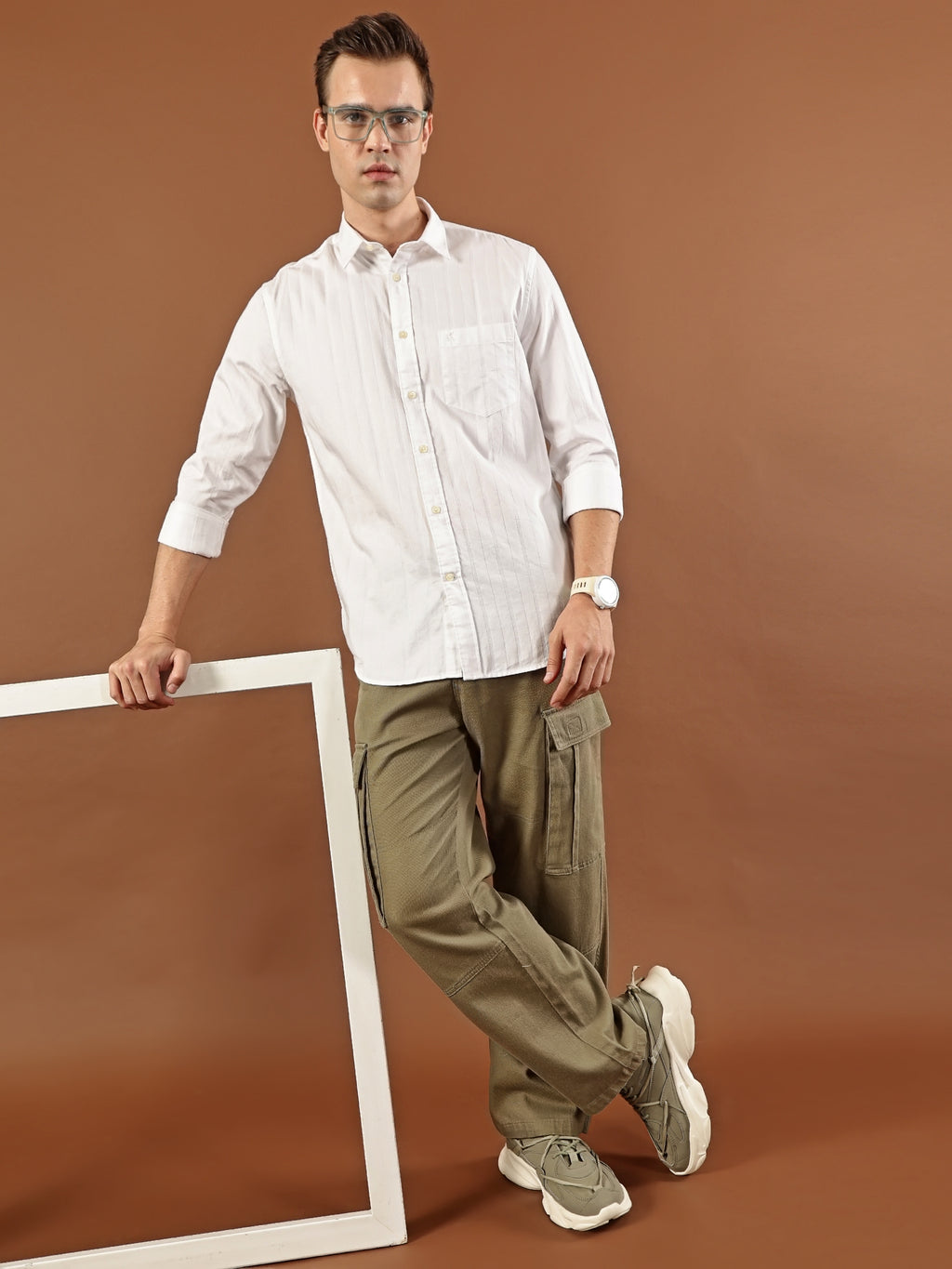Striped Cotton Shirt – Classic White