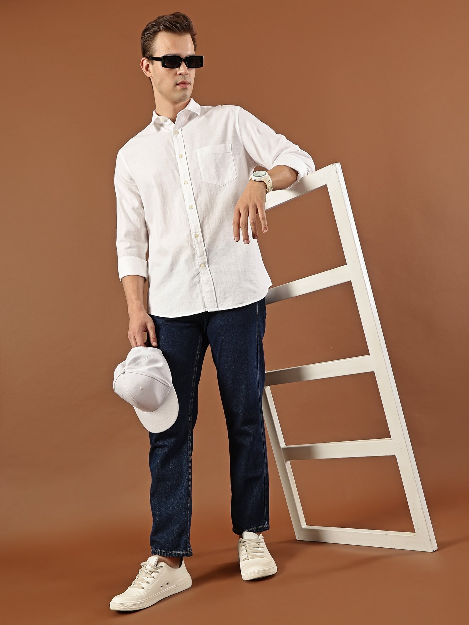 Solid Cotton Shirt – Classic White