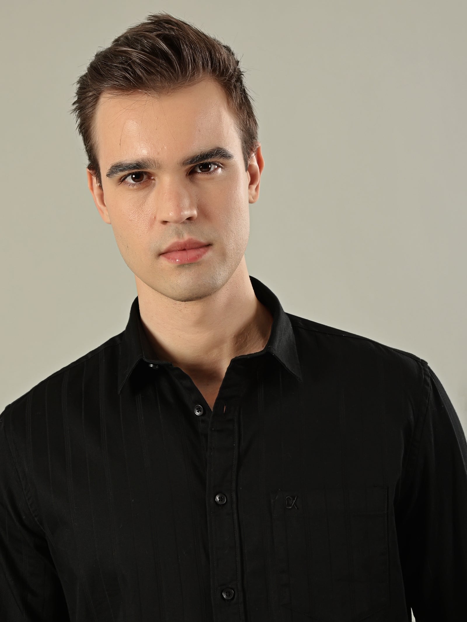 Striped Cotton Shirt – Classic Black
