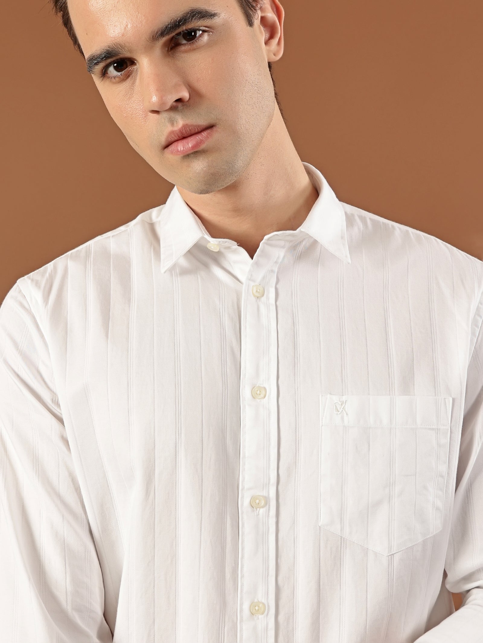 Striped Cotton Shirt – Classic White